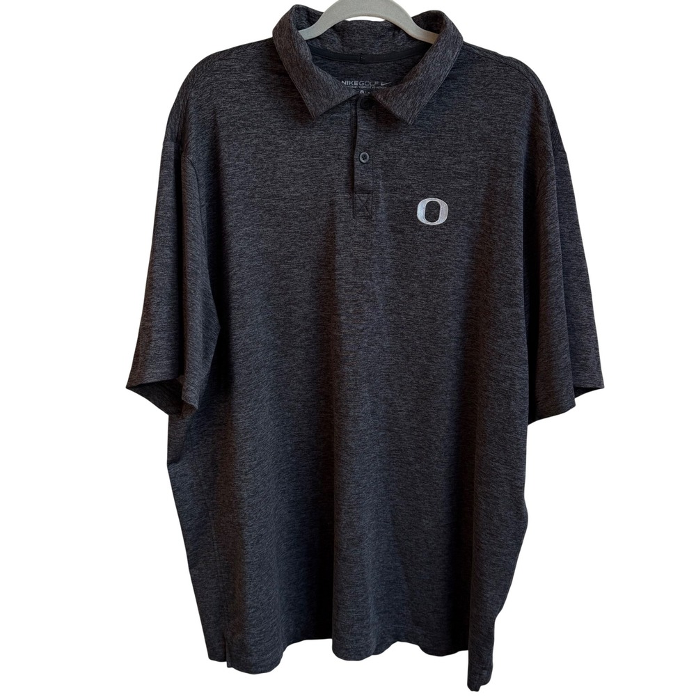 Nike University of Oregon Polo XL Gray Heather Oregon Ducks Football Dri-Fit